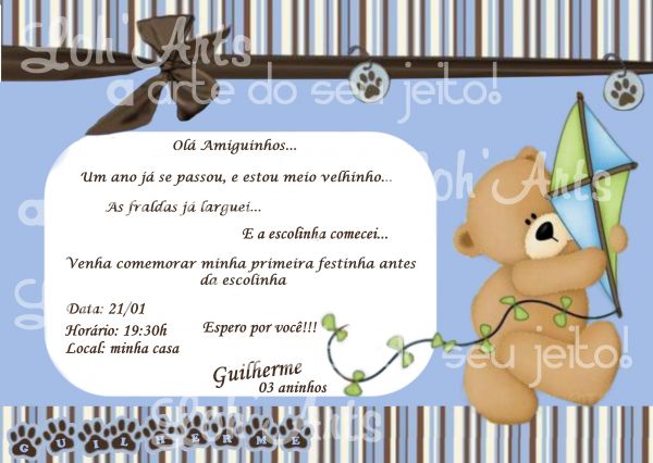 Convite de Aniversário Infantil